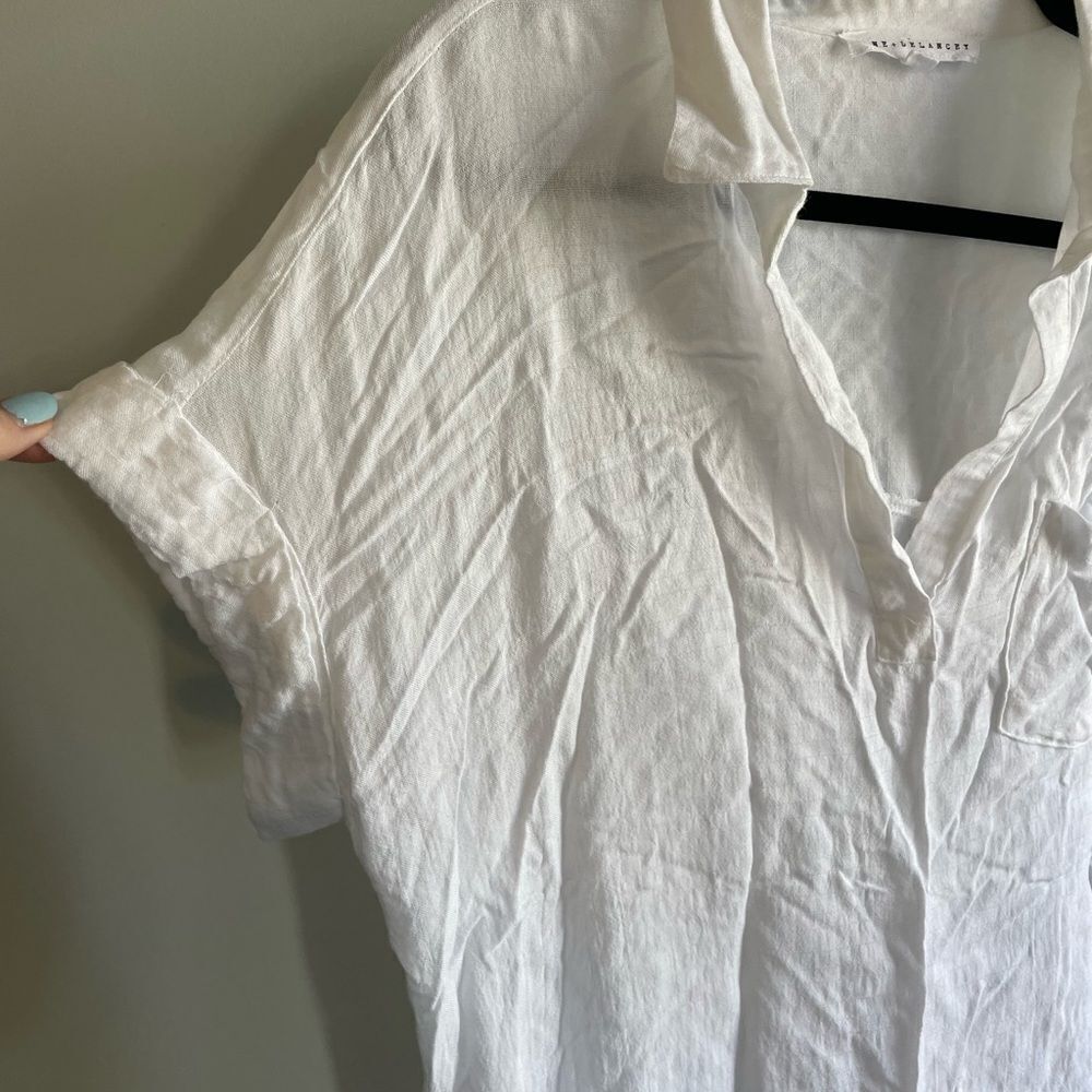 Jane + Delancey White V-Neck Short Sleeve Casual Top - Picture 2 of 4